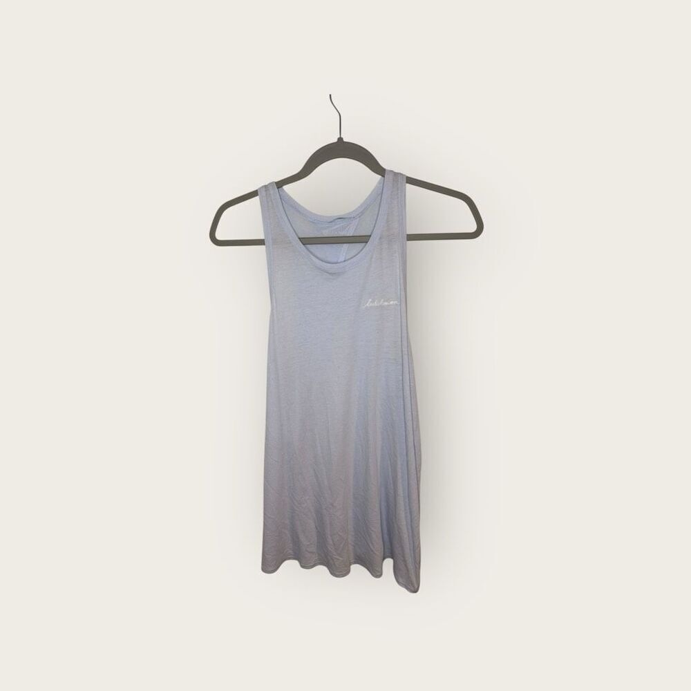 Lululemon Embroidered Open Back Tank Baby Blue Size 6